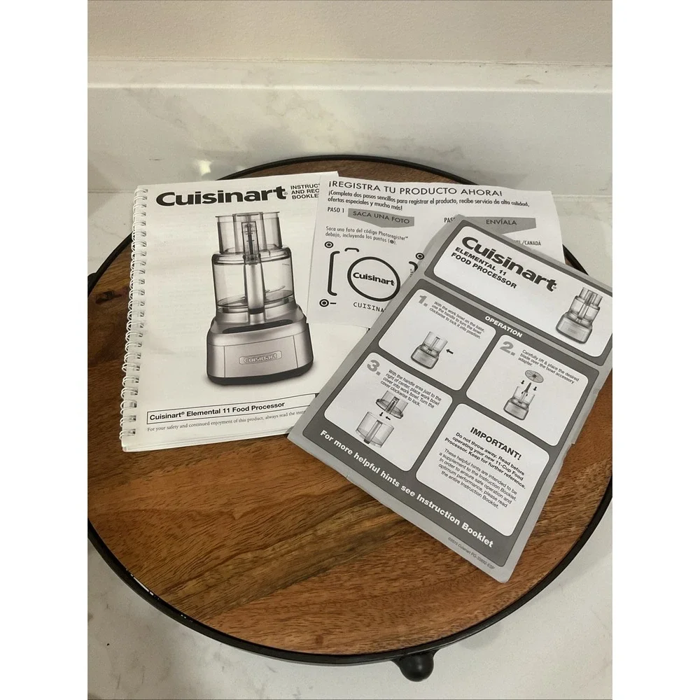 Cuisinart Food Processor FP-11 Series Booklet Instructions Manual Only